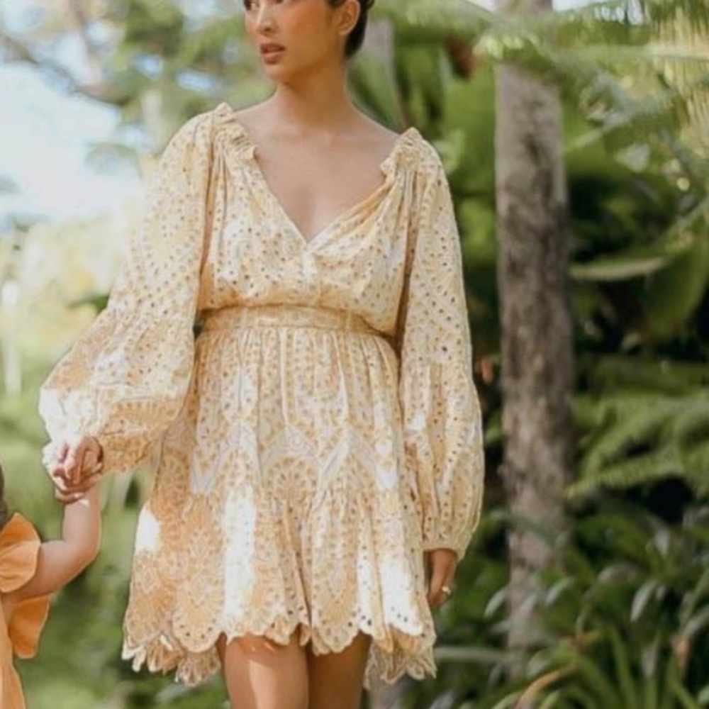 Charina Sarte Eyelet Mini Dress medium